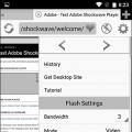 Android için Flash player sürüm 2.3 6.  Diğer Flash Özellikli Android Tarayıcılar